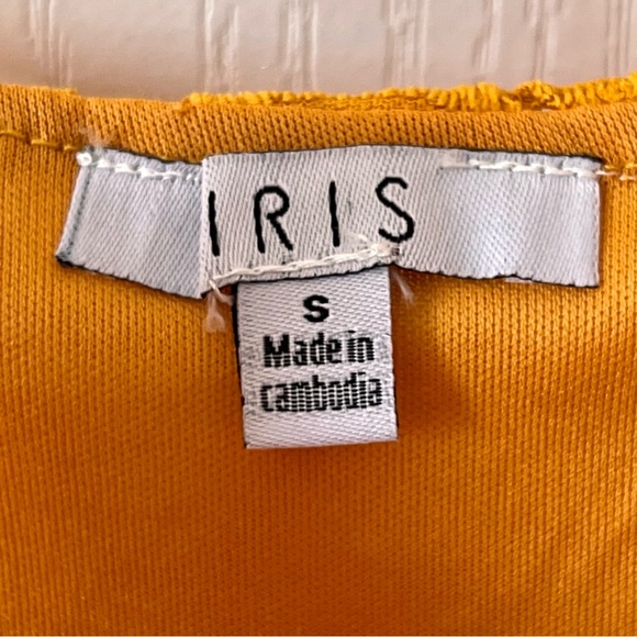 IRIS Mustard Colored Crocheted Lace Spaghetti Strap Romper—SZ. Small - Picture 4 of 9